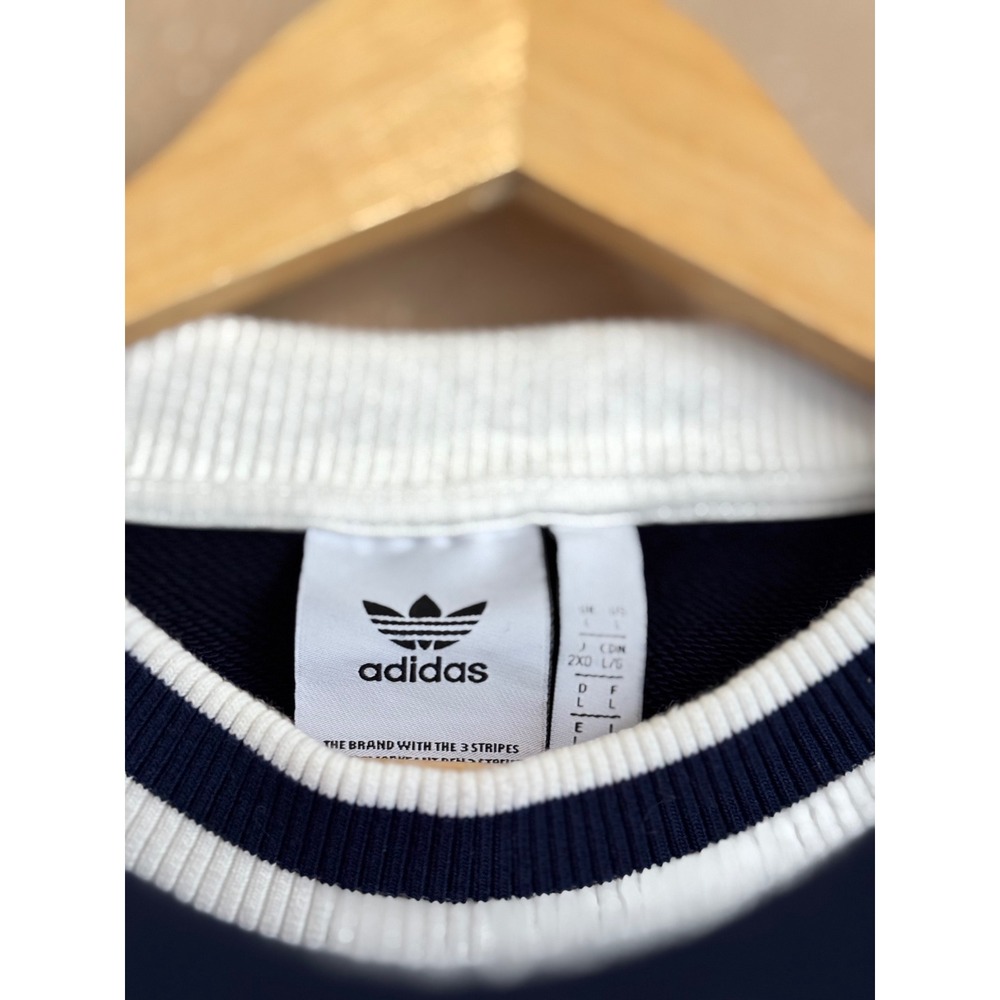 Adidas Originals Retro Revival Logo Graphic Sweatshirt Navy Blue Mens Large - Picture 7 of 10